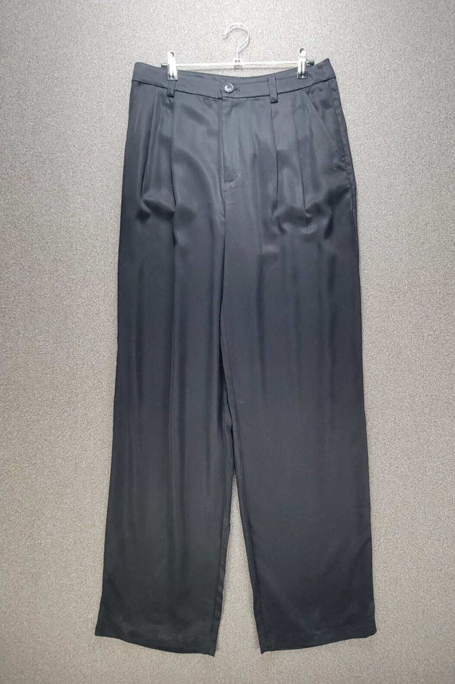 Ann Taylor Loft Pants Womens 6 Tall Black Pleated Wide Leg Classic Career
